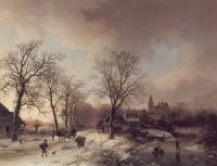 Koekkoek, Barend Cornelis - Figures in a Winter Landscape